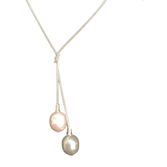 🌺 Genuine Majorica 1890 Silver With Tender Barroque Gray & Nuage Pearls - Picture 2 of 13